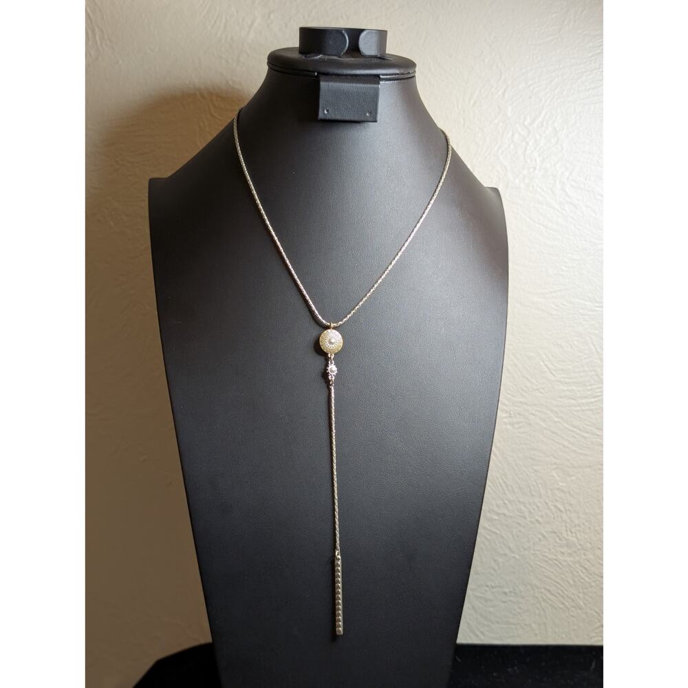 Lucky Brand Boho Celestial Whimsygoth Y-Drop Necklace Two Tone Necklace